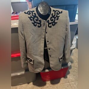 Black and White Houndstooth Blazer mp21